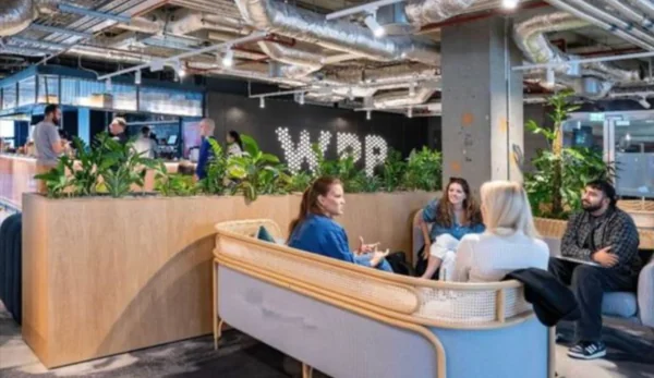 Some workers sitting on sofa at a WPP Media office